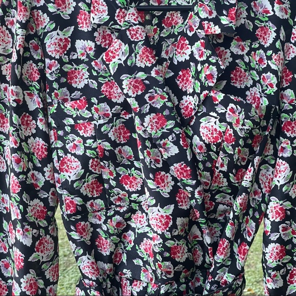 Vintage Breli original Black and floral dress with a belt and pockets no size. - Picture 3 of 6